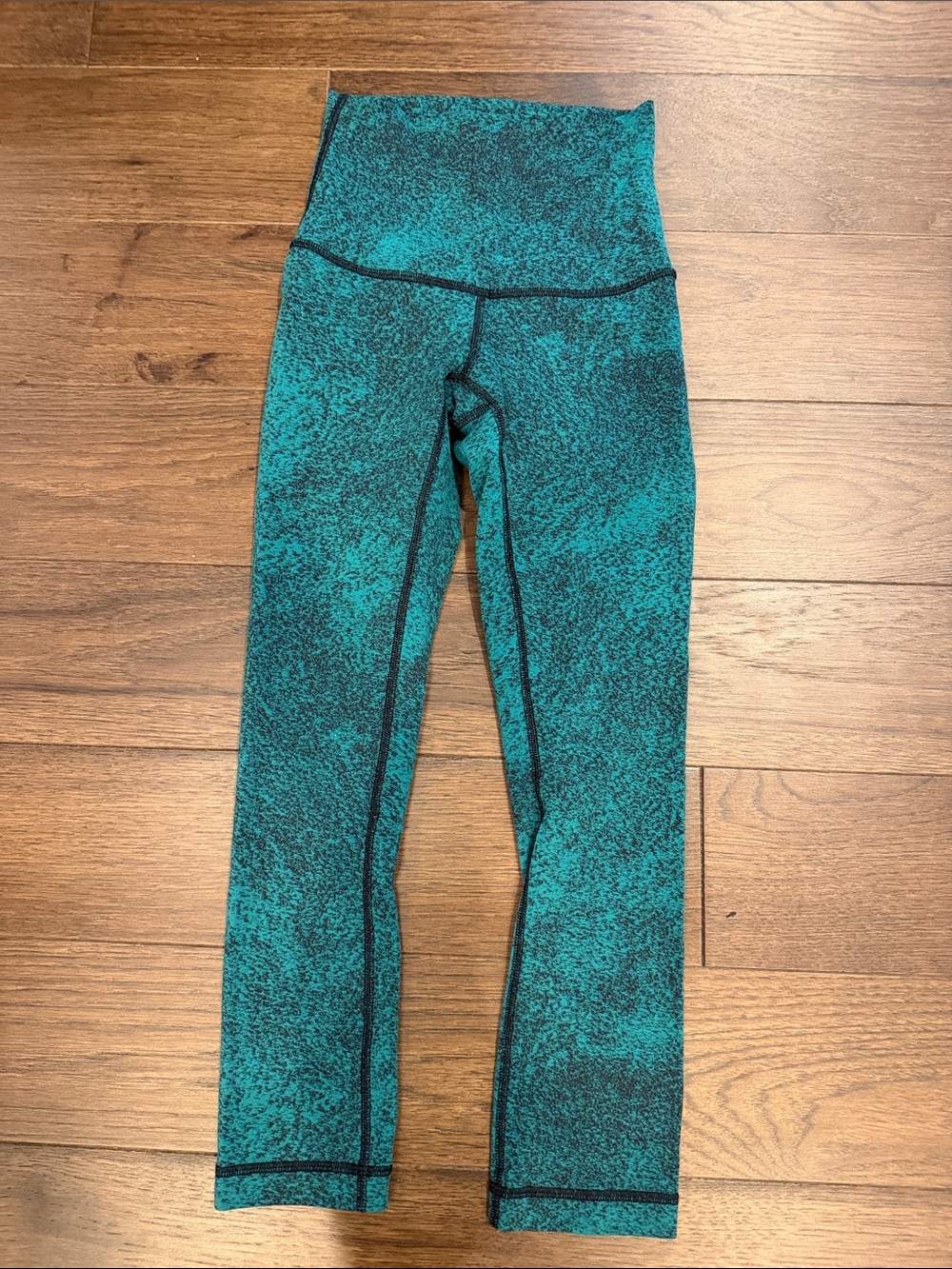 Lululemon Wunder Under Leggings Size 2 Jacquard Hunter Green Black - C53-032